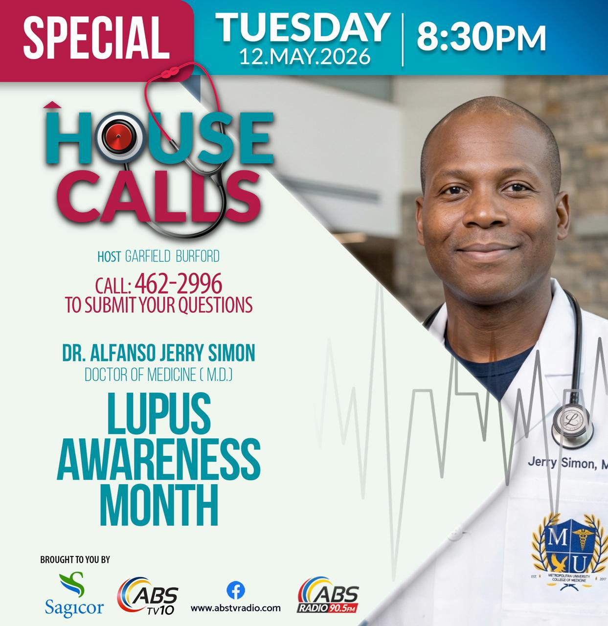 MUCM Faculty Member Dr. Alfonso Jerry Simon Featured On House Calls For Lupus Awareness Month