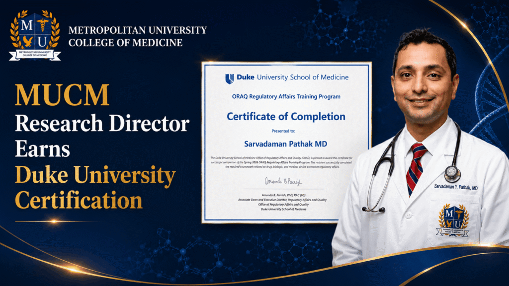 MUCM Research Director Earns Duke University Regulatory Affairs Certification